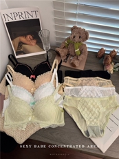 日系蕾丝萝莉风内衣女小胸聚拢性感透气文胸套装，文胸，梦白服饰厂