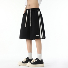 夏季新款条纹拼接速干设计感男休闲短裤X416B-1-DK3122-特P25控58，男装牛仔裤，星座416B-1