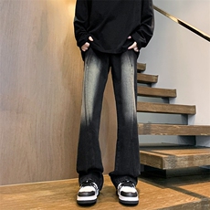 加长牛仔裤男高个子188cm110水洗复古渐变拼接裤子KZ014P63加绒73，男装牛仔裤，电商B312