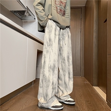 2025秋季拼接扎染灯芯绒设计感宽松休闲裤B315-K25842-特p35控68，男装休闲裤，电商B315