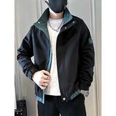 1506-1/JG501/P2025新款撞色韩版痞帅假两件工装春装上衣，男装工装外套，星座1506-1
