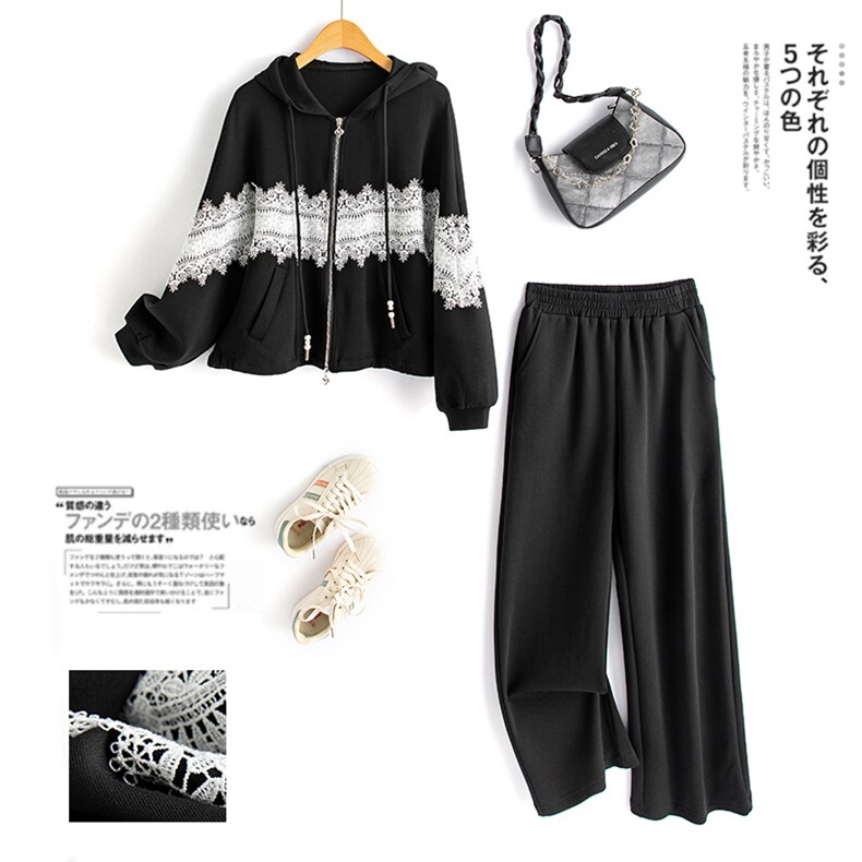 水衣源2788款时尚运动休闲连帽镶色套装女，女装运动套装，水衣源