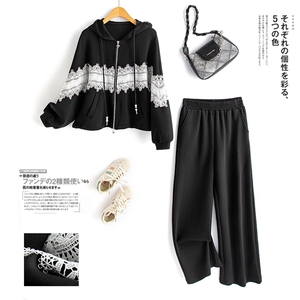 水衣源2788款时尚运动休闲连帽镶色套装女,女装运动套装,水衣源