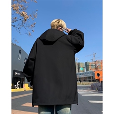 黑色机能冲锋衣外套男春秋季休闲宽松户外棒球服连帽工装夹克Q703，男装夹克，星座506