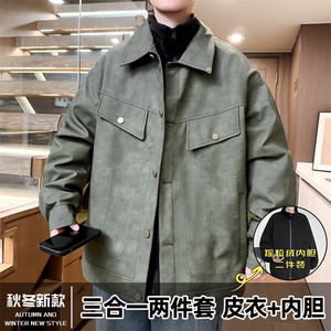 三合一两件套冬季翻领皮棉衣男士棉服潮流棉袄A266-PYT0091-P115图片