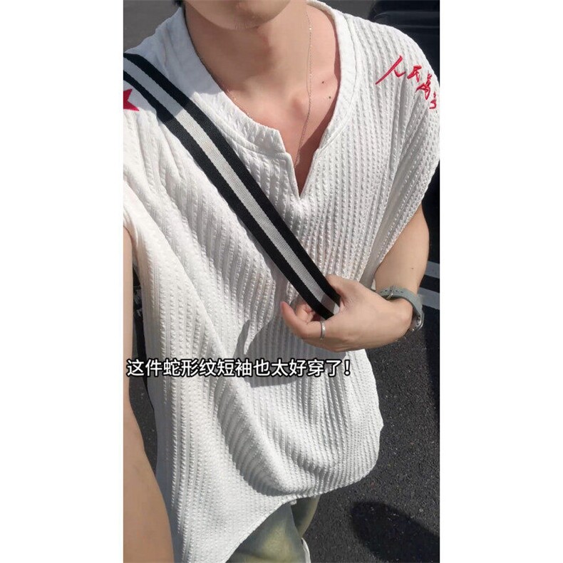 XZ809A/SSS03/特P24/控48美式V领坎肩万针绣花背心T恤,男装背心/马甲,星座809A(原222-1)