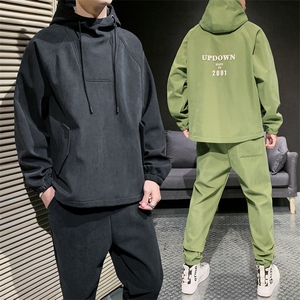 2021秋冬男士加绒套装运动服时尚休闲两件套DS596T图片