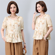 2024年夏季新款潮韩版休闲套头圆领T恤女短袖宽松显瘦上衣服女士，女装T恤，简韵佳