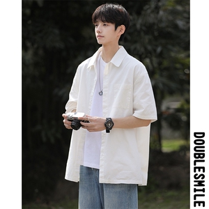2023 男士纯色宽松短袖衬衫A367 CS01 P38 控58图片