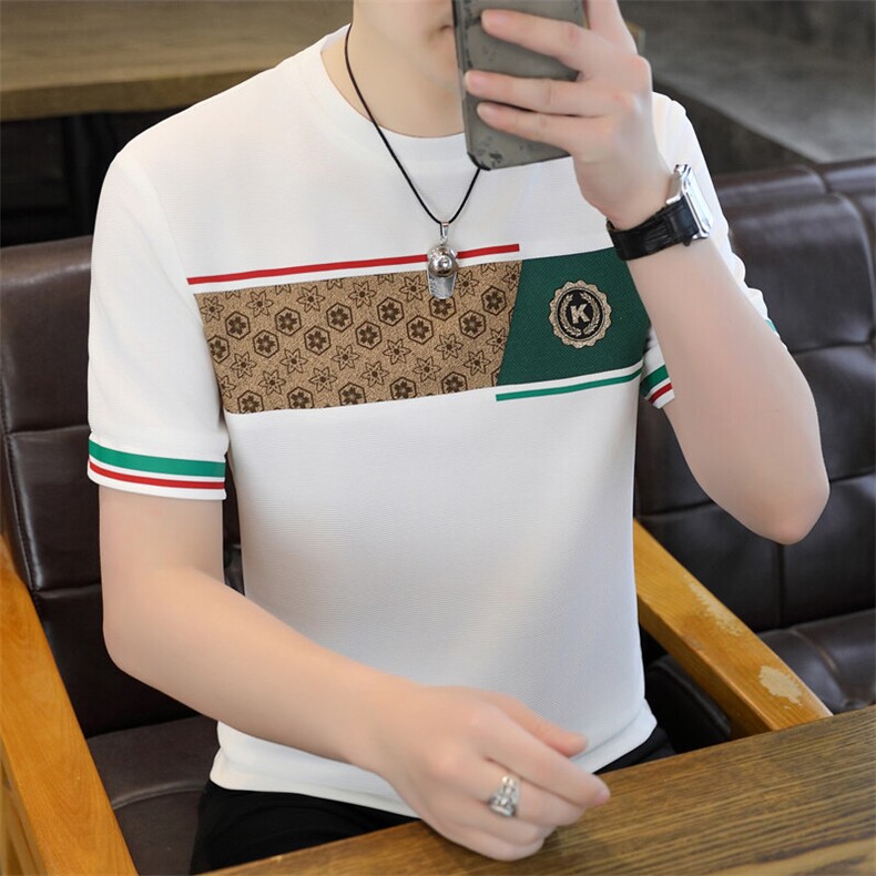 夏季新款男士短袖圆领时尚休闲青年修身短袖T恤上衣L1317-P27,男装T恤,星座310B-3