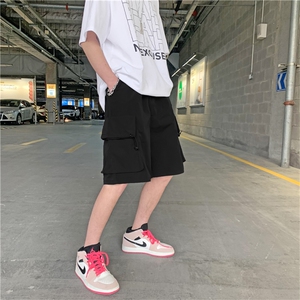 夏季工装五分短裤男ins薄款中裤子宽松直筒休闲运动5分裤bf原宿风图片