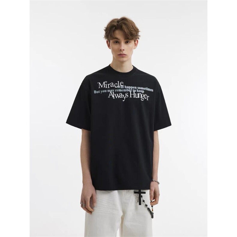 日系复古夏季新款青少年短袖t恤男圆领打底衫潮流百搭男士体恤衫，男装T恤，星座1210-1