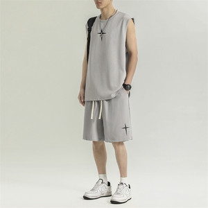 无袖夏季冰丝速干篮球运动服短袖短裤休闲背心套装TZ86-特批68图片