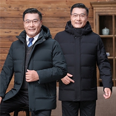 中老年连帽羽绒服男爸爸装冬季新款中年男士商务休闲厚款保暖外套，男装羽绒服，电商B212（原钱塘6029）