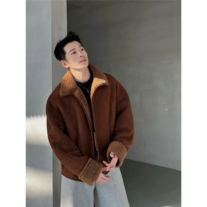 双面穿皮毛一体麂皮绒夹克外套JK919P128,男装夹克,星座908