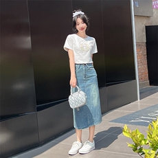 新款牛仔裙套装夏季两件套显瘦时尚潮流女装，女装套装/套裙，凯芙莉服饰