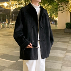 加棉加厚毛呢大衣短款风衣外套504-F23-P85控128(加棉P95控138)，男装毛呢大衣，星座504