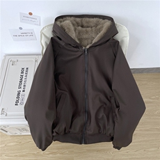 双面穿派克服2025年冬装新款棉服女皮草夹克座山雕慵懒感加厚外套，男装夹克，星座506A