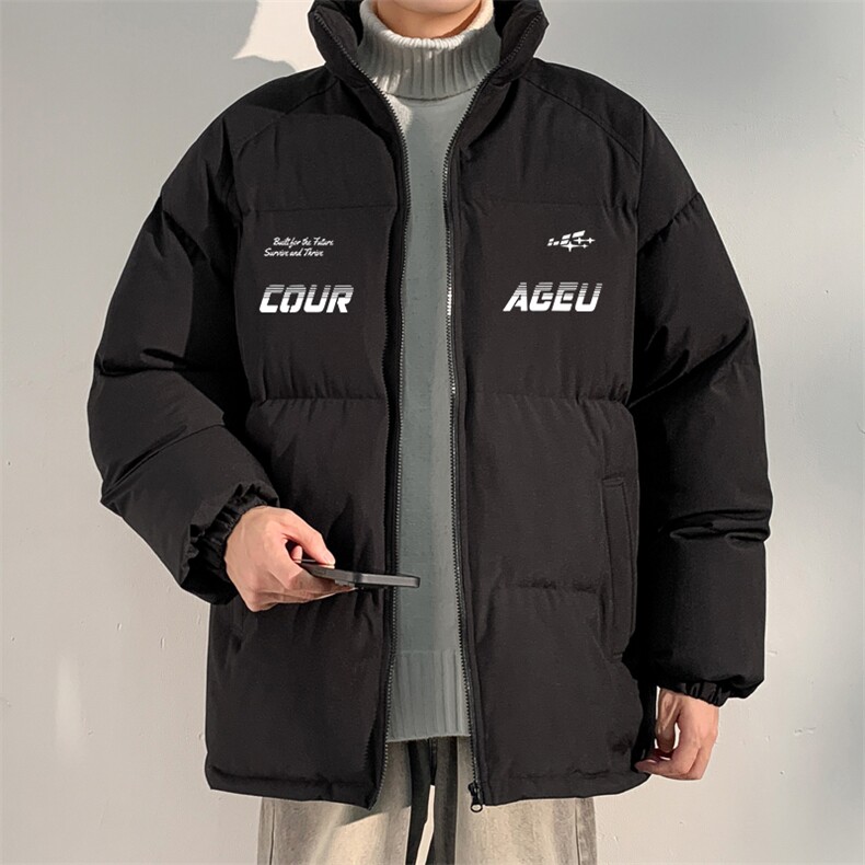 2024冬季新款光影墙大码印花立领棉衣M-5XHM24549-21-特P50,男装棉衣,电商A022