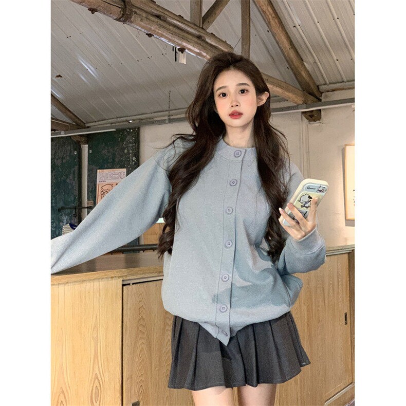 EE054-P65华夫格复合春秋薄款2024潮开衫外套设计感圆领韩版上衣，女装短外套，星座911-3