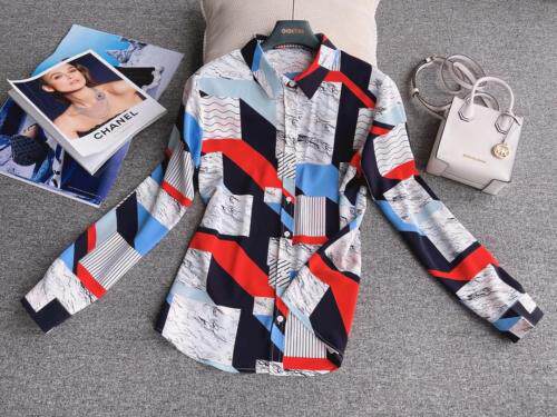 【现货】2021春季新品真丝双绉印花衬衫，女装衬衫，七七迷兰