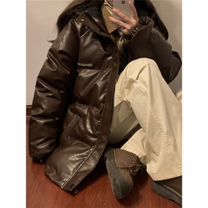 1中性风连帽鳄鱼纹金属装饰设计大码M-5XL棉衣男MY77744P128控168图片