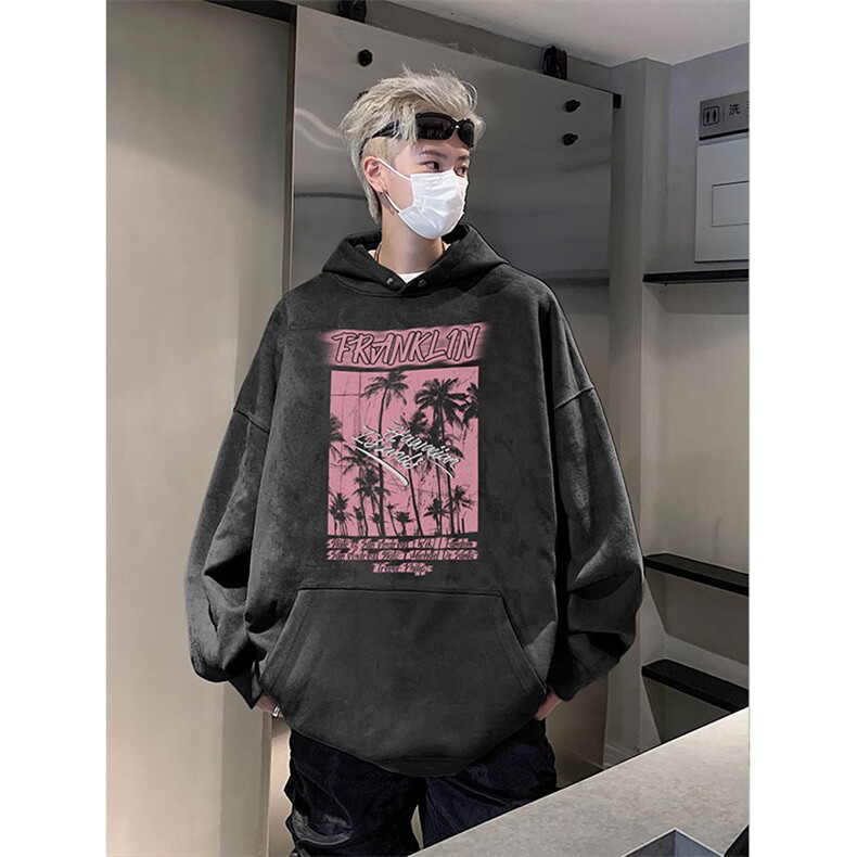 秋季2025新款潮流休闲wljp4089卫衣连帽麂皮绒特p45控79,男装卫衣,星座605(原A050)