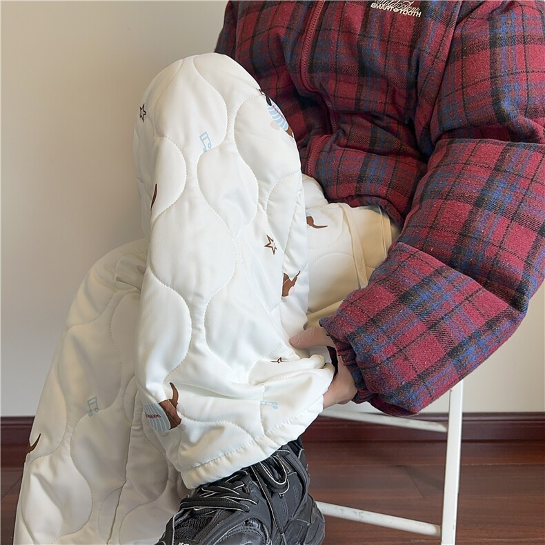 2025冬季新款潮流小狗满印加厚宽松棉裤B315-K882-特p45控88，男装棉裤，电商B315