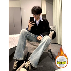 重磅加绒硬挺boxy男女美式高街假两件衬衫领长袖卫衣POLO领打底衫，男装T恤，电商A486