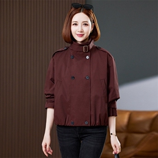 短款红外套女春秋小个子时尚休闲2025新款大码胖mm初秋风衣，女装短外套，靓衣阁