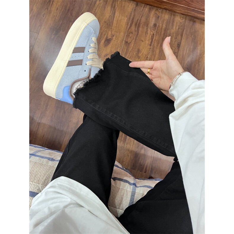 【有货】毛边517弯刀牛仔裤男款修身直筒微喇裤子高街KZA21LL-P48,男装牛仔裤,星座1007（原301D）