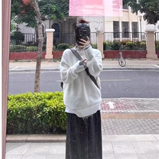 慵懒风白色针织毛衣男女情侣秋冬宽松内搭高级感超好看春秋上衣，男装针织衫/毛衣，星座506A