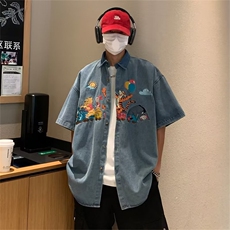 衬衫夏季标准百搭男五分袖日常潮气质日系潮流NGY18-P40，男装衬衫，星座1109-3
