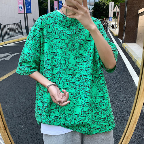 夏季港风T恤男宽松满印花中性风t恤情侣款DS-A160-1-T111-P30,男装T恤,电商C323-1