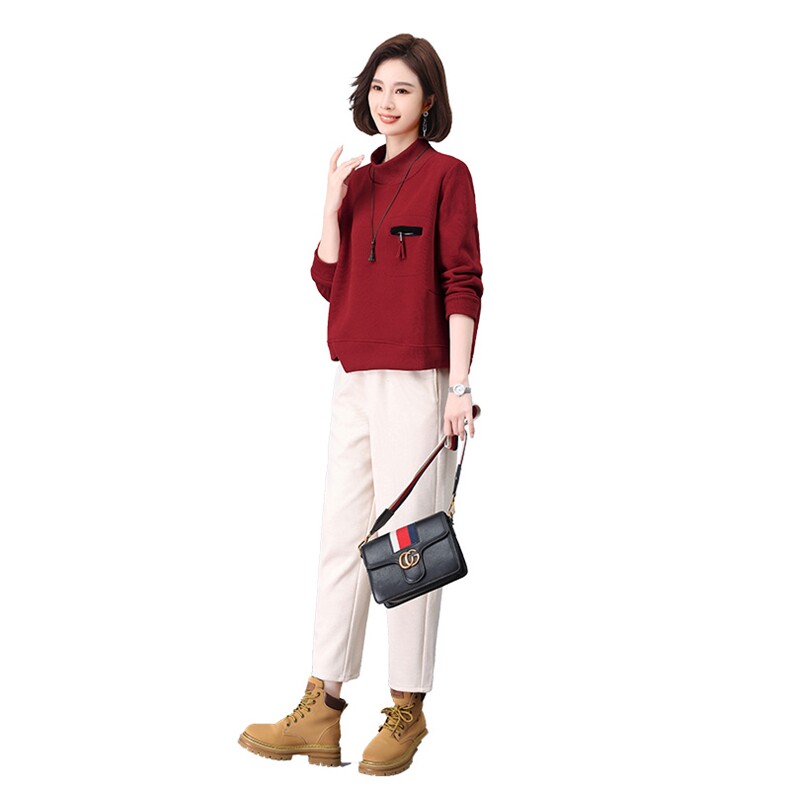 冬季新款加绒两件套女装时尚百搭显瘦保暖套装舒适休闲气质女神范儿,女装套装/套裙,鑫鑫格