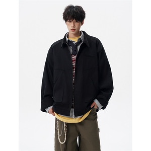 M-8XL美式复古水洗夹克男拼接灯芯绒外套休闲茄克衫上衣JK1325P88图片