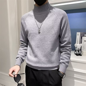 高领毛衣男士宽松秋冬装保暖纯色韩版打底针织衫线衣潮流 S591图片