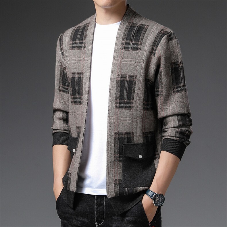 BSS6071男式2023秋季新款针织开衫夹克商务休闲男装P95，男装针织衫/毛衣，电商B360