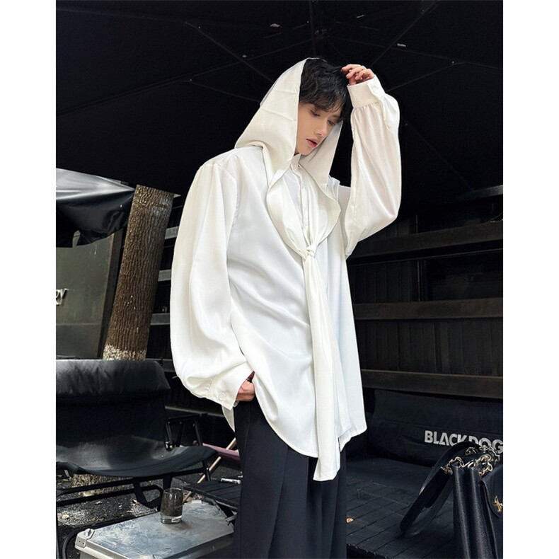 24设计感连帽巫师飘带性感衬衫CS64-p75图片