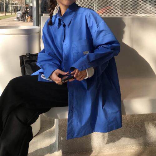 多层口袋男友风衬衣，女装，Queena PHoebe