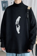 M18147-P45加绒款-P65半高领毛衣男士大码针织衫男毛线衣男，男装针织衫/毛衣，电商A040