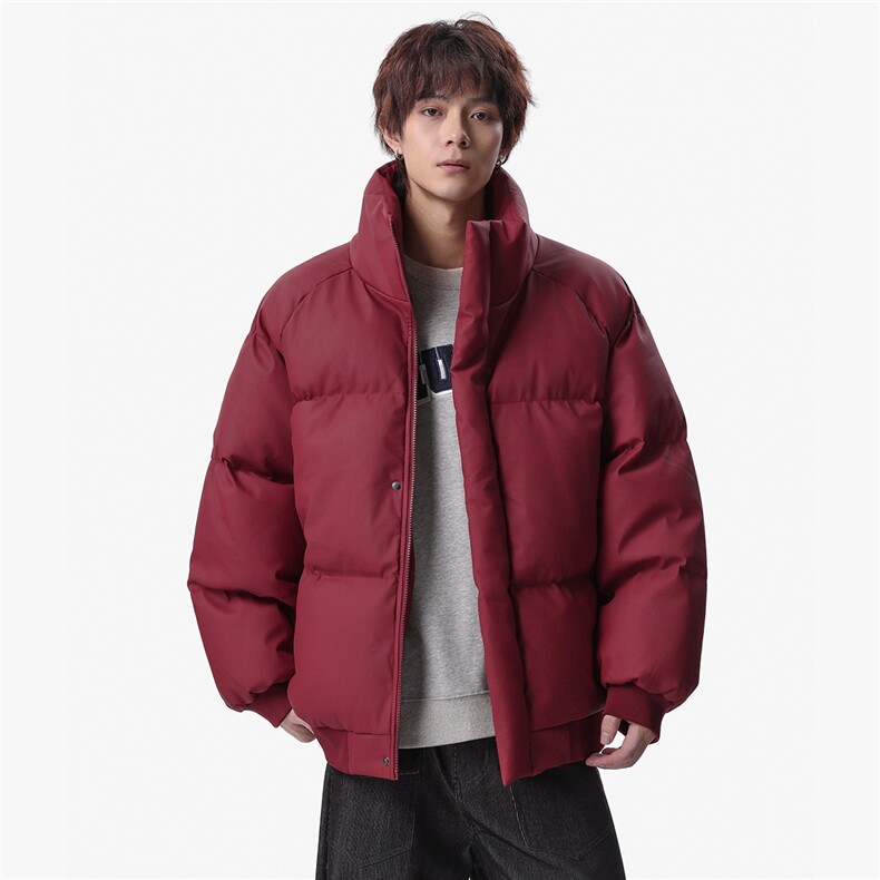 新款冬季羽绒立领PU皮棉服棉袄韩版宽松外套A436-2522-P80,男装棉衣,电商A436