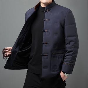 唐装男中老年爸爸羽绒服套装风90%白鸭羽绒服外套TR2310-P180图片