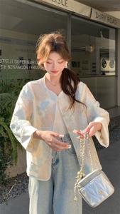 新款上新2025蓝色立体花朵刺绣防晒外套女85076-208A-P170-K255图片