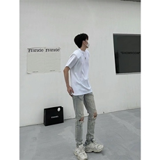 高品质重磅光板垫肩短袖纯色纯棉T恤（支持二开）T2430-P23网图，男装T恤，星座1213