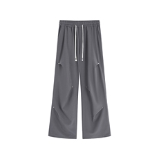 冰丝垂感褶皱铆钉休闲裤K007平铺92%聚酯纤维8%氨纶(S-2XL)TP25，男装休闲裤，电商A088