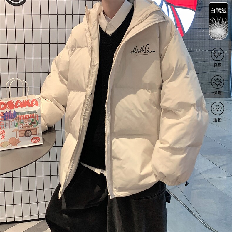 港风夜景标白鸭绒字母印花连帽羽绒服A247-YR21302特批175控258，男装羽绒服，电商A247