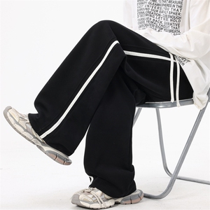 秋季新款休闲裤男宽松卫裤直筒裤拼色长裤 K7701-特P45 控78图片