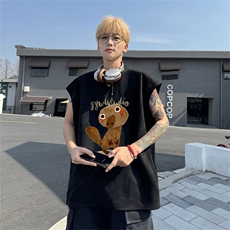 麂皮绒背心坎肩男T恤美式港风潮JB441-特P19控38，男装背心/马甲，电商B370