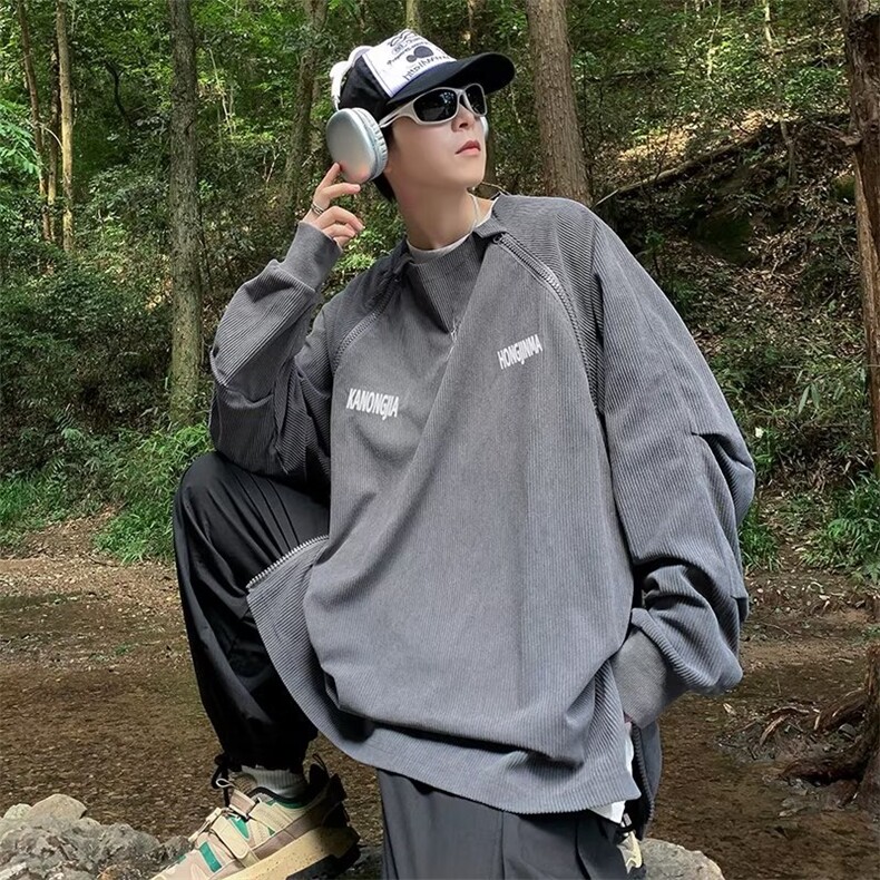 灯芯绒刺绣卫衣男韩版美式高街帅气2025秋冬新款ins外套WB109-P52，女装短外套，星座412